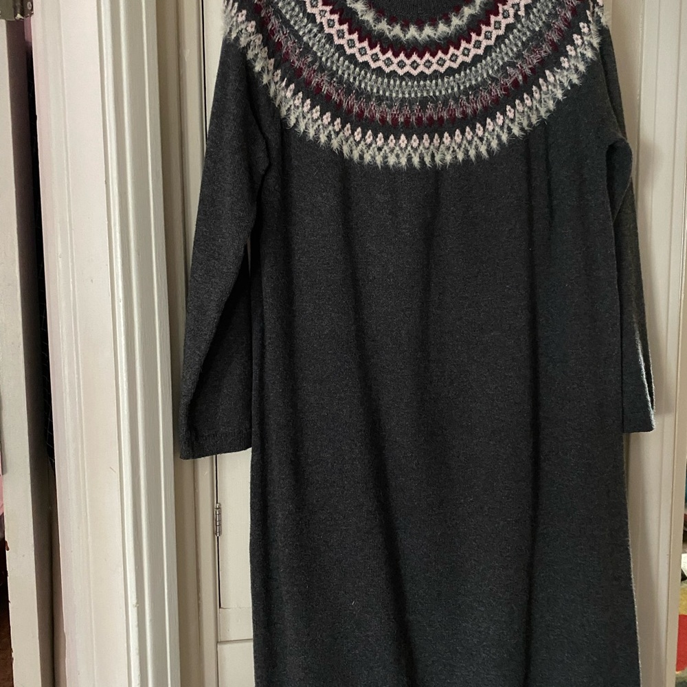 J Jill fair isle designed sweater dress